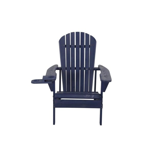 W Unlimited Earth Collection Adirondack Chair with Phone & Cup Holder, Navy Blue SW2101NV